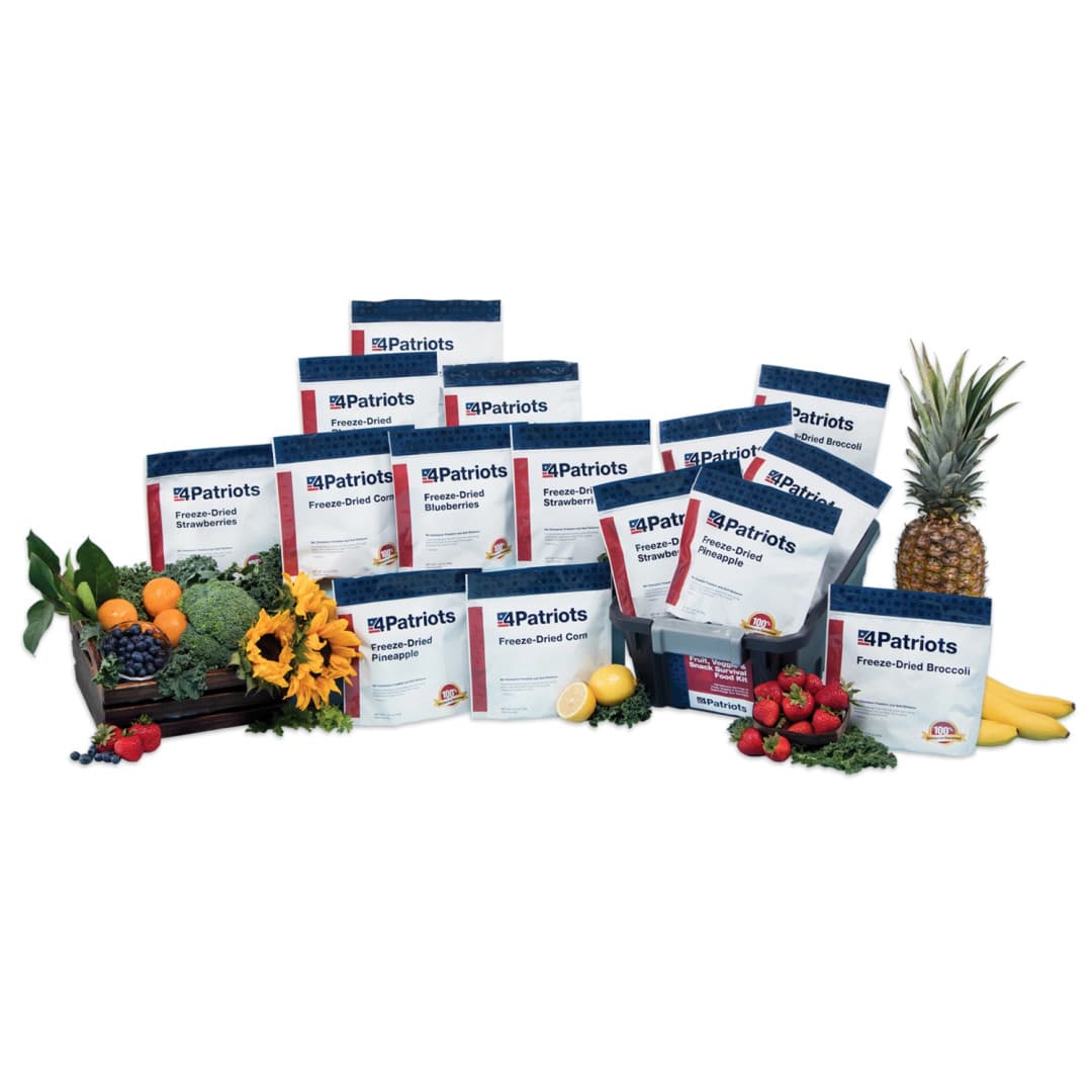 4Patriots Fruit, Veggie & Snack Survival Food Kit. 120 Servings