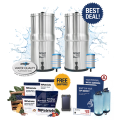 2 unit of the 4Patriots Ultimate Water Filtration Systems with survival food and water storage free gifts